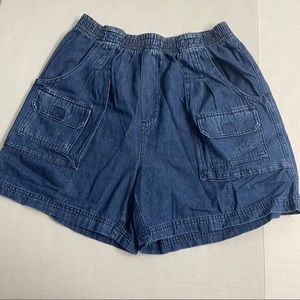 Blue denim jean shorts pants bottoms large women 6